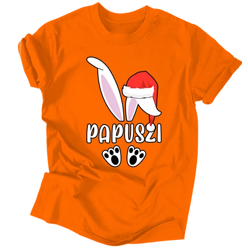 Karácsoyni papa nyuszi férfi póló (Narancs)