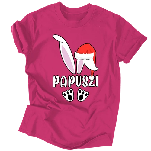 Karácsoyni papa nyuszi férfi póló (Rózsaszín)