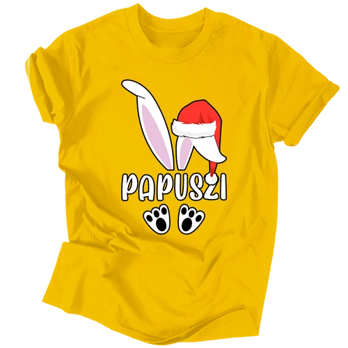 Karácsoyni papa nyuszi férfi póló (Sárga)
