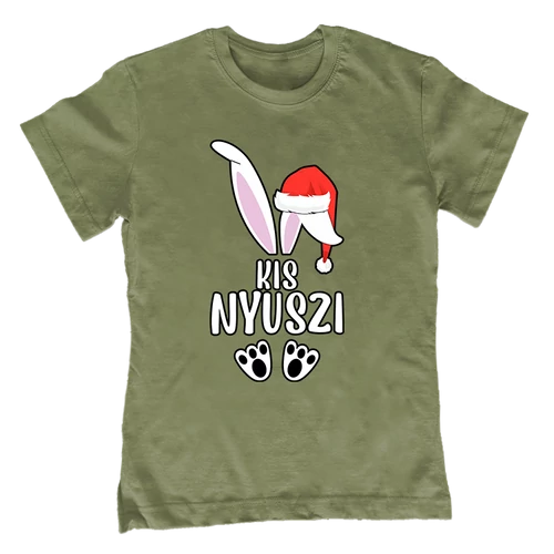 Karácsonyi nyuszi gyerek póló (Khaki)