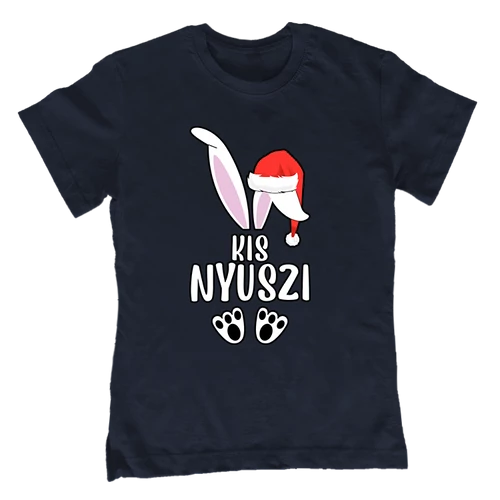 Karácsonyi nyuszi gyerek póló (Sötétkék)