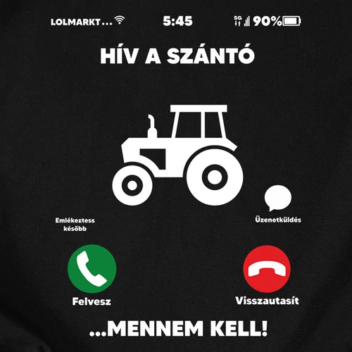 Hív a szántó férfi póló (B_Fekete)