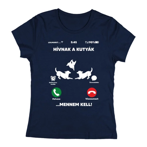 Hívnak a macskák Női póló (Sötétkék)