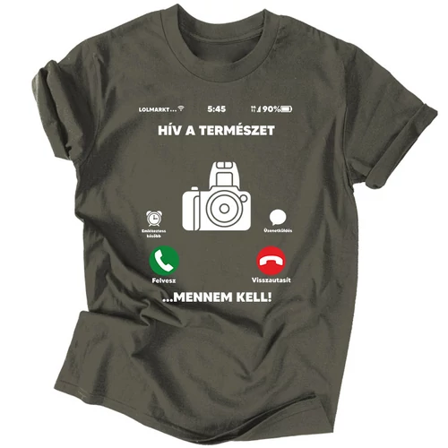 Hív a természet férfi póló (Grafit)
