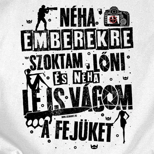 Morbid fotós poén női póló (B_fehér)