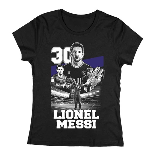 Lionel Messi szurkolói női póló (Fekete)