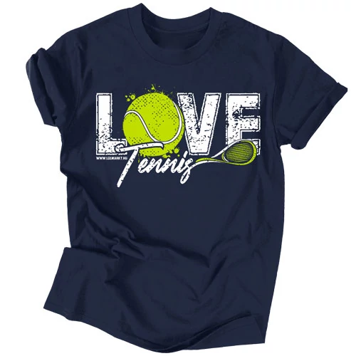 Love Tennis férfi póló (Sötétkék)