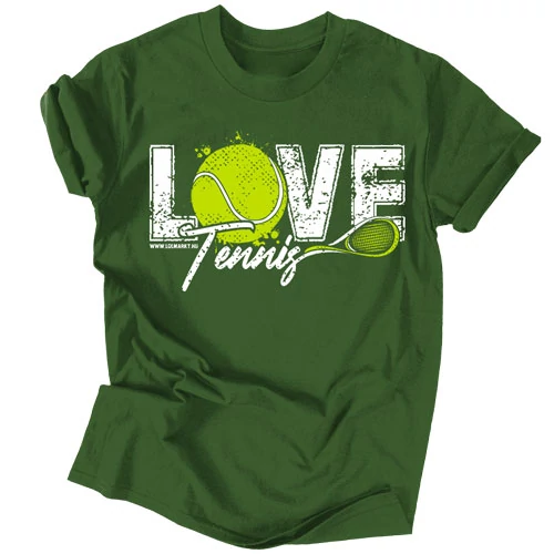 Love Tennis férfi póló (Sötétzöld)