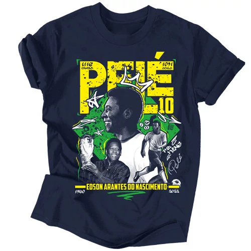 Pelé tribute Póló - férfi póló (Sötétkék)