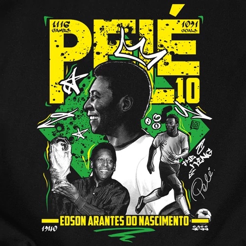 Pelé tribute kapucnis pulóver (B_Fekete)