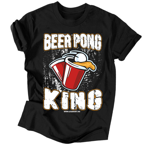 Beer pong King férfi póló (Fekete)
