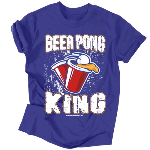 Beer pong King férfi póló (Királykék)