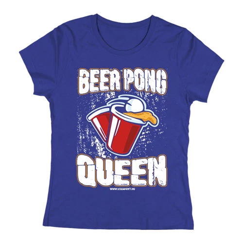 Beer pong Queen női póló (Királykék)