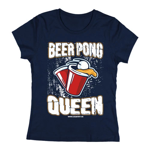 Beer pong Queen női póló (Sötétkék)