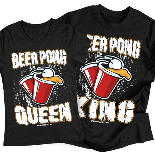 Beer pong páros pólót szett (Fekete)