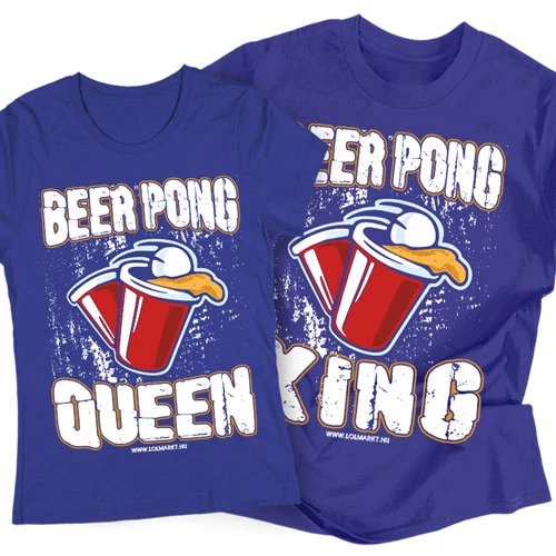 Beer pong páros póló szett (Királykék)