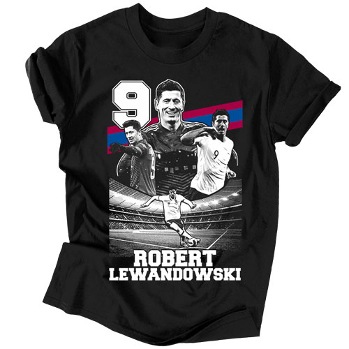 Robert Lewandowski szurkolói férfi póló (Fekete)