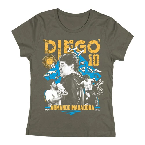Diego Maradona tribute női póló (Grafit)