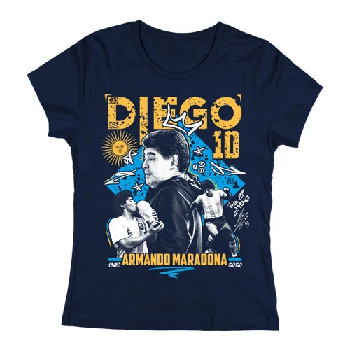 Diego Maradona tribute női póló (Sötétkék)