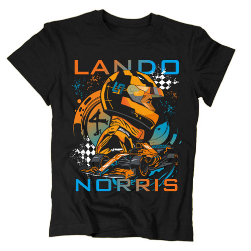 Lando Norris Fan Art gyerek póló (Fekete)