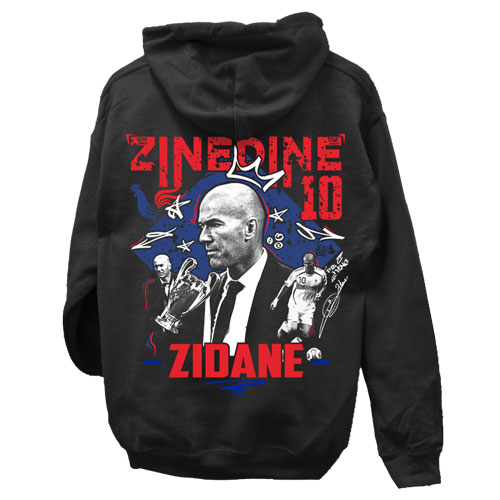 Zinedine Zidane tribute kapucnis pulóver (Fekete)