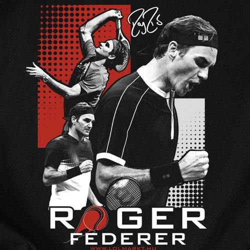 Roger Federer férfi póló (B_fekete)