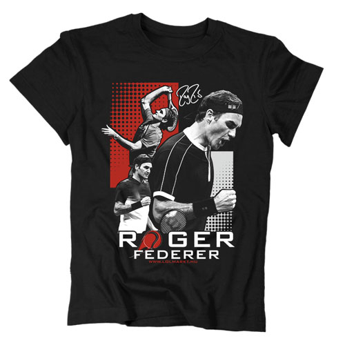 Roger Federer gyerek póló (Fekete)