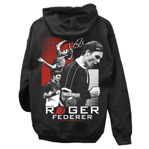 Roger Federer kapucnis pulóver (Fekete)