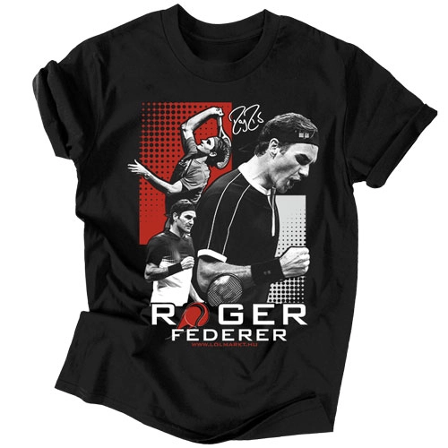 Roger Federer férfi póló (Fekete)
