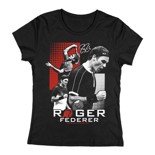 Roger Federer női póló (Fekete)