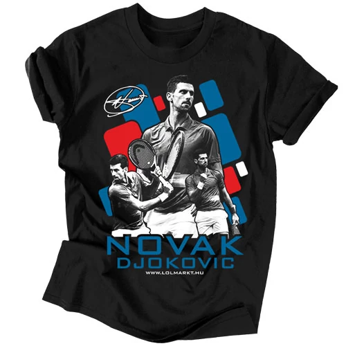 Novak Djokovic férfi póló (Fekete)