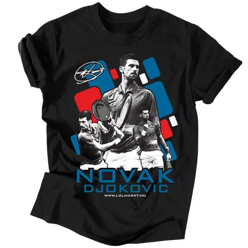Novak Djokovic férfi póló (Fekete)