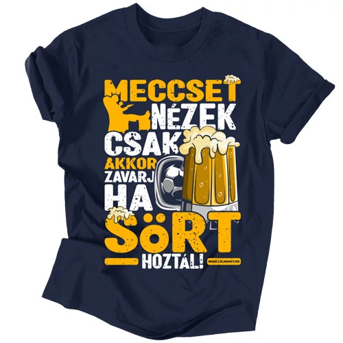 Meccset nézek férfi póló (Sötétkék)