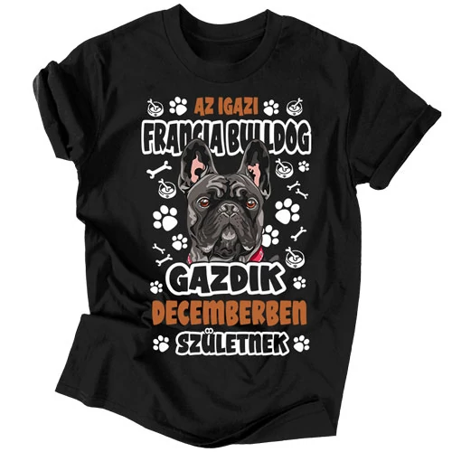Az igazi francia bulldog gazdik férfi póló (Fekete)