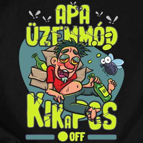 Apa üzemmód kikapcs férfi póló (B_Fekete)
