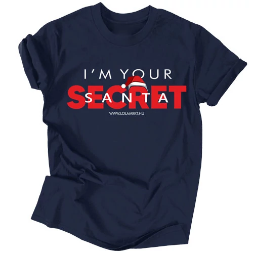Secret Santa férfi póló (Sötétkék)