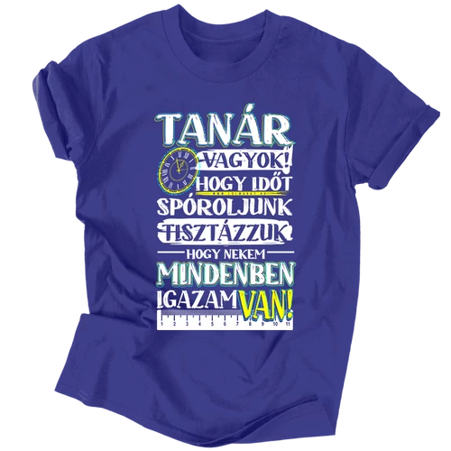 Tanár vagyok férfi póló (Királykék)