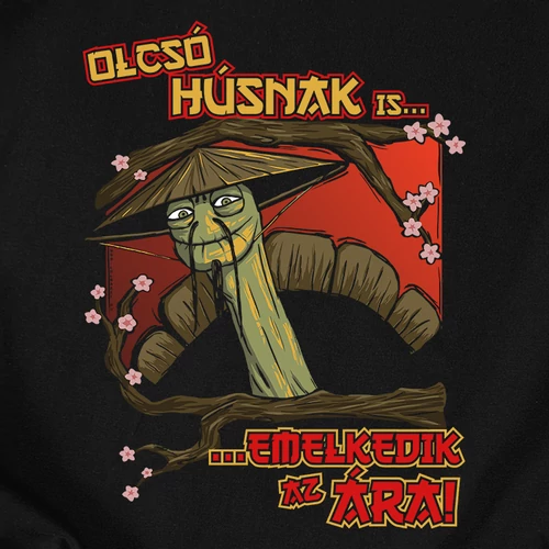 Nagy Mester - Olcsó húsnak férfi póló (B_Fekete)