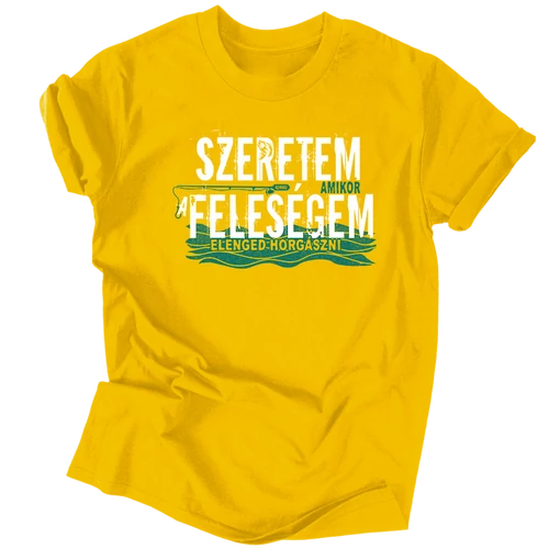 Szeretem a feleségem férfi póló (Sárga)
