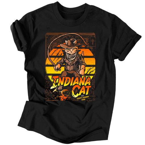 Indiana cat férfi póló (Fekete)