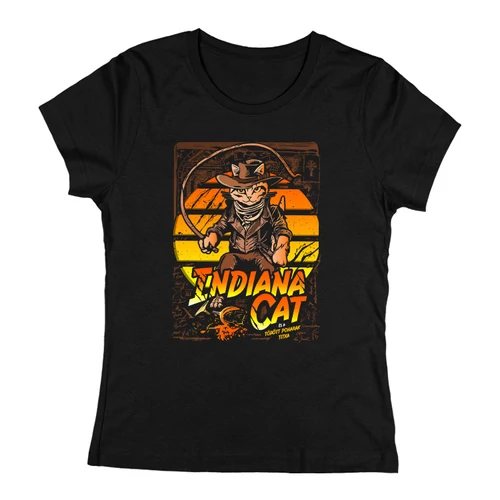 Indiana cat női póló (Fekete)
