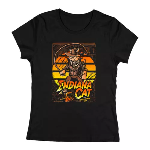 Indiana cat női póló (Fekete)