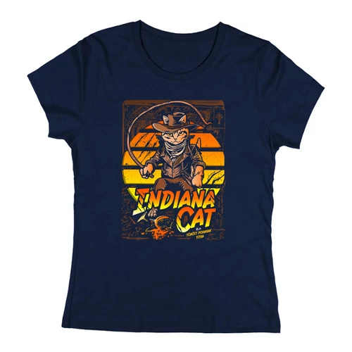 Indiana cat női póló (Sötétkék)