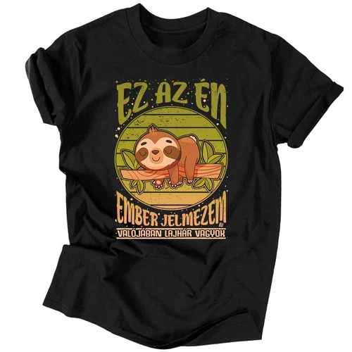 Lajhár vagyok férfi póló (Fekete)