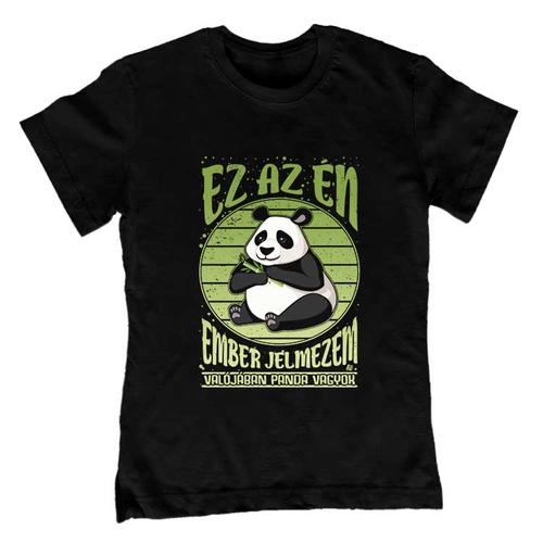 Panda vagyok gyerek póló (Fekete)
