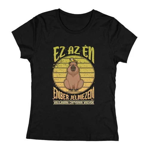 Capybara vagyok női póló (Fekete)