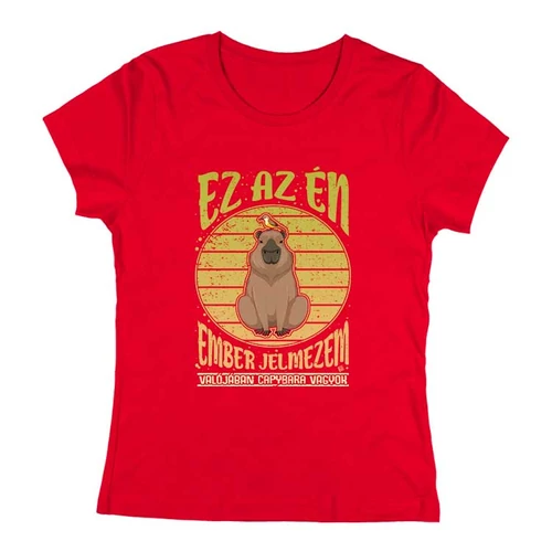 Capybara vagyok női póló (piros)
