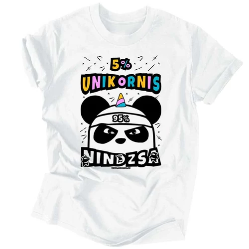 Nindzsa panda férfi póló (Fehér)