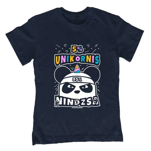 Nindzsa panda gyerek póló (Sötétkék)
