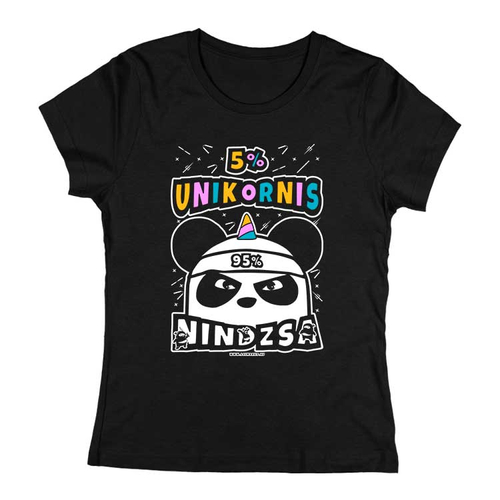 Nindzsa panda női póló (Fekete)
